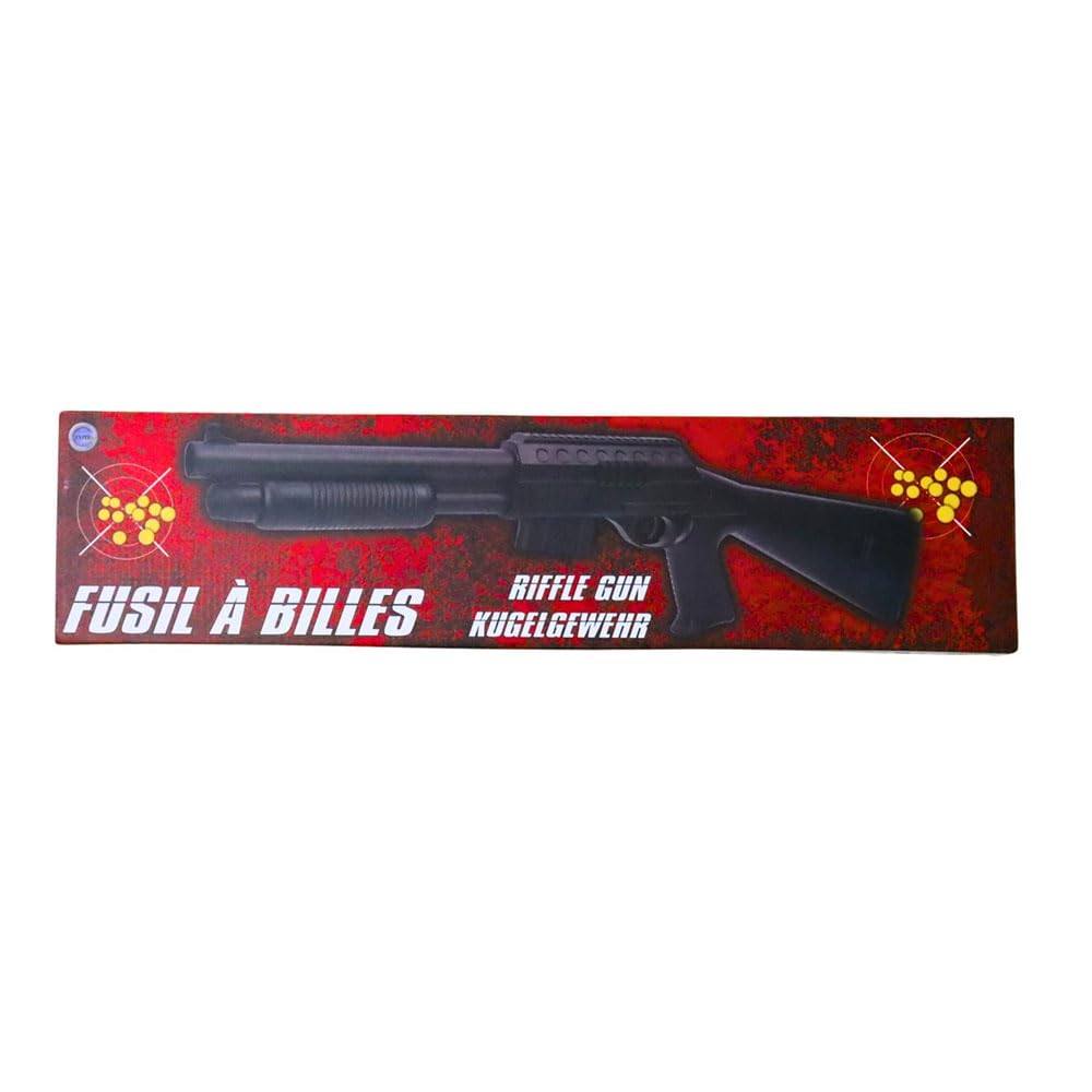 Airsoft Réplique de Fusil à Pompe à Billes 75 cm Factice, 0,44 Joule, Tir Coup par Coup, 18 Billes Incluses
