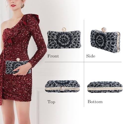 Image of Sparkly Women's Evening Clutch Purses Rhinestone Bag Luxury Handbags For Weddings Formal Prom Party