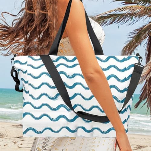Beach Tote Bag – Foldable Travel Tote, Sandproof Shoulder Handbag | Large Zippered Summer esentials Organizer, Waterproof2