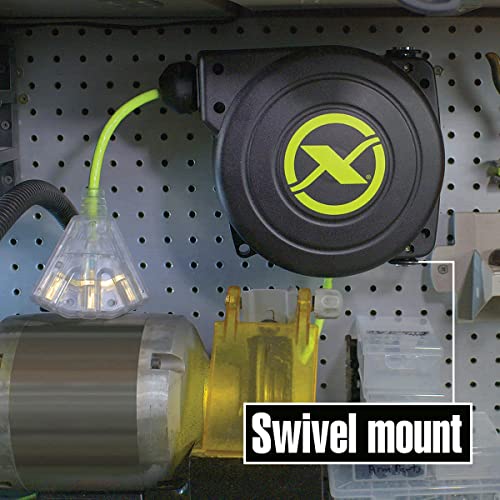 Image of Flexzilla Retractable Extension 16 /3 AWG 25' Electric Cord Reel, ZillaGreen, FZ8160253