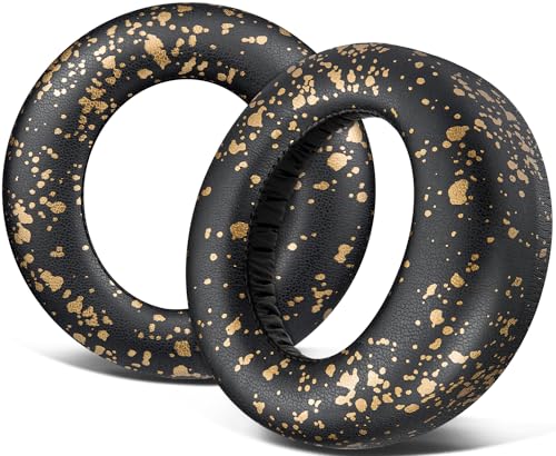 Image of SOULWIT Earpads Cushions Replacement for Sony PlayStation 5 Pulse PS5 3D Wireless Headset, Ear Pads Cushions with Soft Protein Leather, Noise Isolation Foam - PL Black Gold