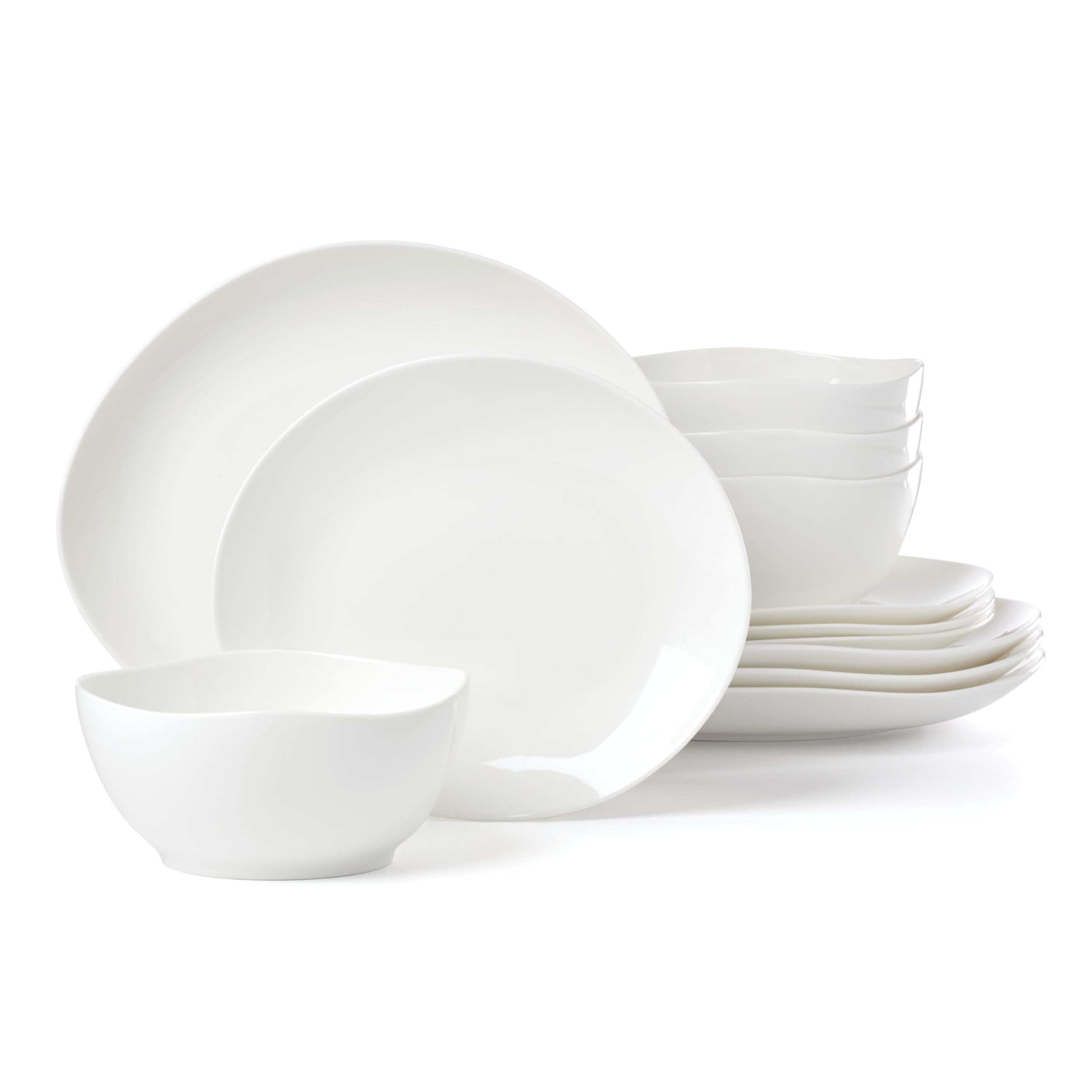 Lenox Studio 1414 Curve Bone China 12-Piece Dinnerware Set for 4