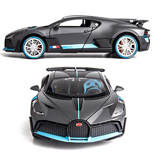 Wakakac 1/24 Bugatti Divo Model Car Alloy Diecast Pull Back Toy Vehicle With Light And Music Supercar Toys For Toddlers Kids Children Gift (Gray) #TOP5