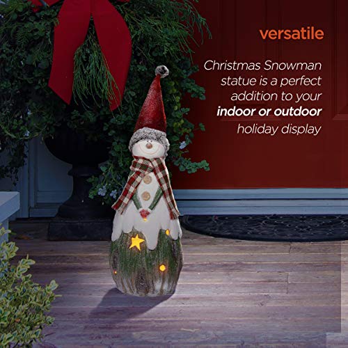 Alpine Corporation Wtj217 Christmas Country Snowman Tea Light Holder, Indoor And Outdoor Festive Home, Garden, Lawn Holiday Décor, Multi #TOP5