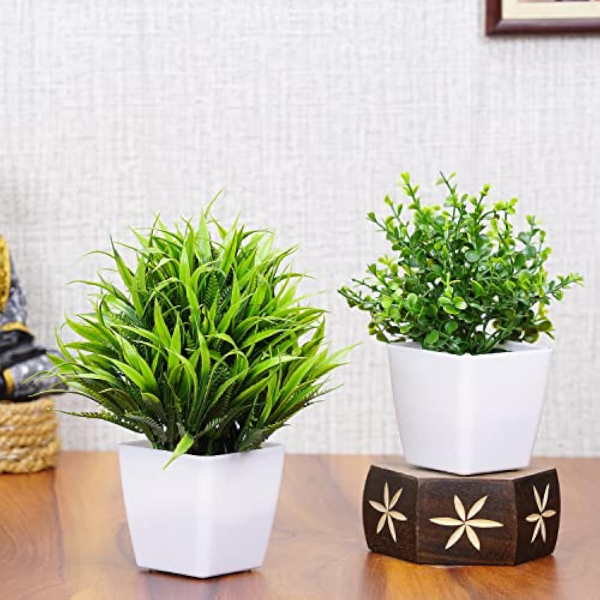 Fake Plants with White Pot