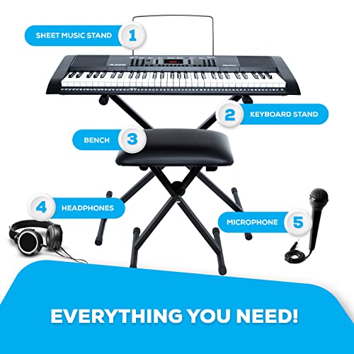 Alesis Melody 61 Key Keyboard Piano for Beginners with Speakers, Stand