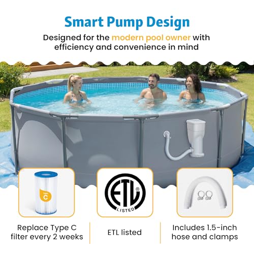 Image of Funsicle SkimmerPlus 1,500 GPH 2-in-1 Filter Pump and Skimmer System for Above Ground Swimming Pools - Pool Cleaning and Maintenance