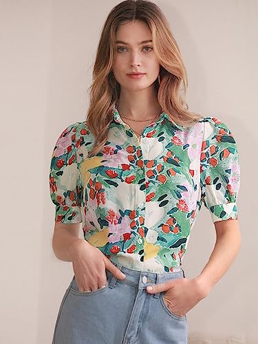 Image of Womens and Girls Polyester Regular Fit Shirt || Short Sleeve Shirts Stylish Western Tops|