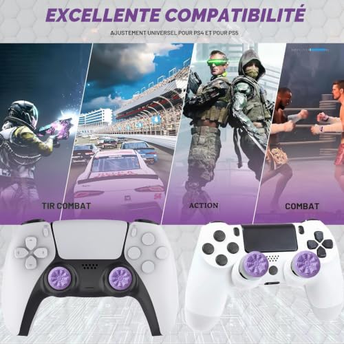 STAY GENT Grip Joystick pour PS5 - FPS Capuchons Joystick pour PS5 & PS4 Accessoires Manette 2 Thumbsticks Grips + 3 Anneaux de Précision Controller Thumb à Aide avec Viser Réduire Pouce Fatigue – vue 5