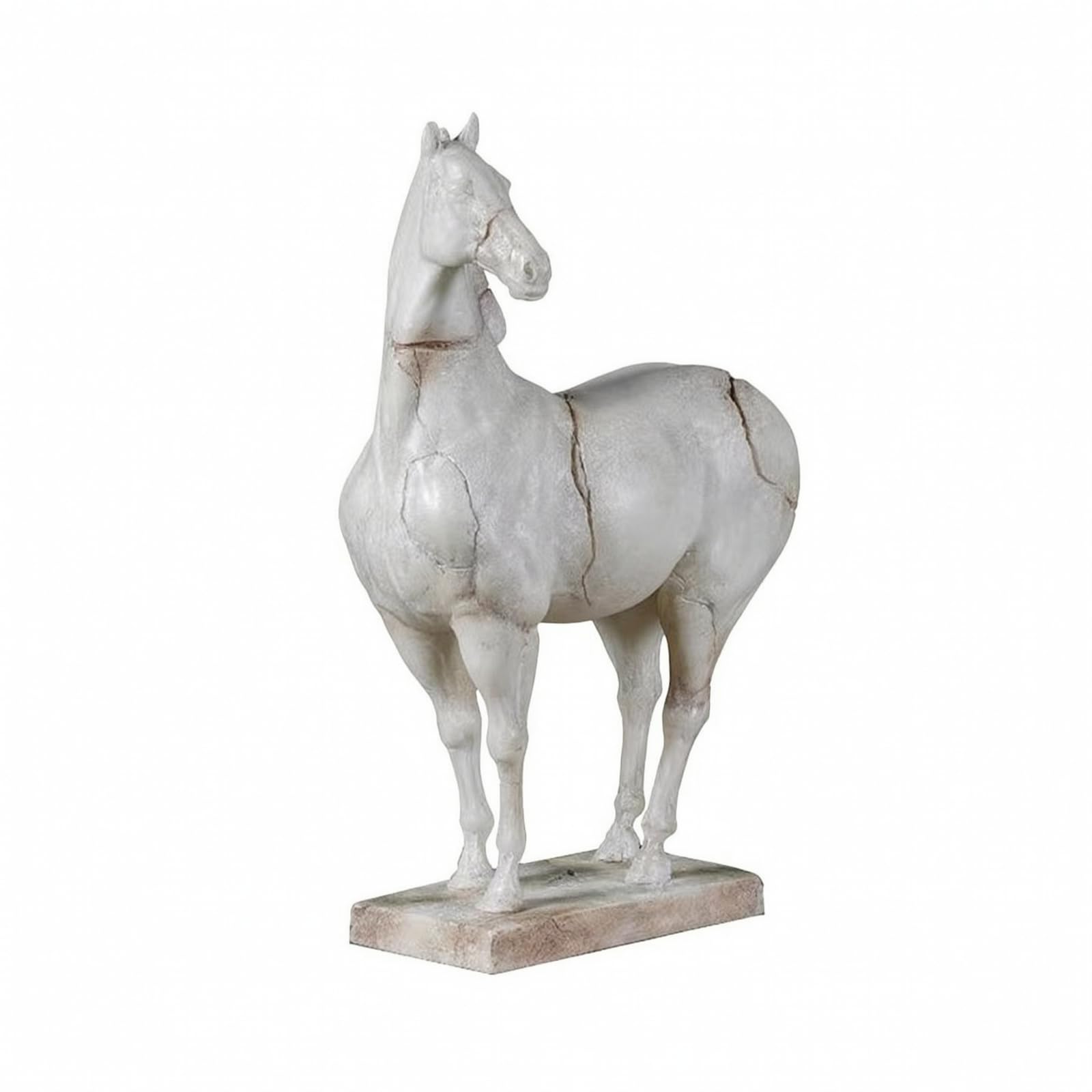 Scultura di Cavallo con Base , style to 1 , Colore Effetto Invecchiato