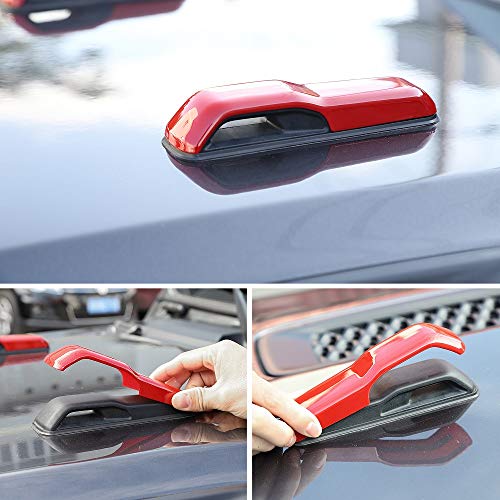 CheroCar JL JT Engine Hood Hinge Cover Decoration Cover Stickers Exterior Accessories for Jeep Wrangler JL 2018-2021, for 2020-2021Jeep Gladiator JT, Red