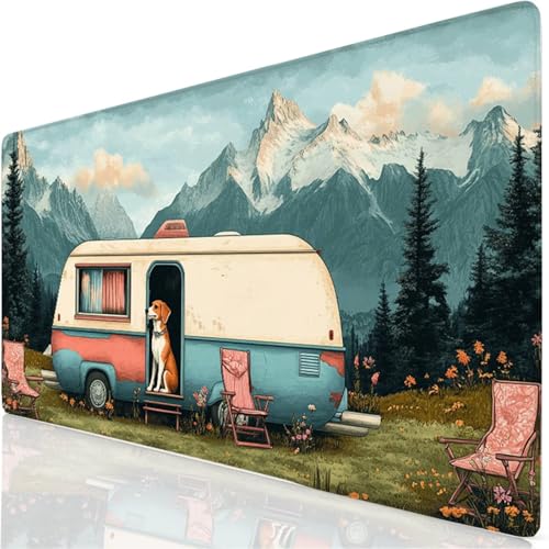 Tapis de Souris XXL 120x60cm Grand Tapis de Souris Montagne Mouse Pad Voiture Sous Main Bureau, Base en Caoutchouc Antidérapante, Haute Précision et Rapidité Accessoire Bureau pour Gamer,Maison YG-867