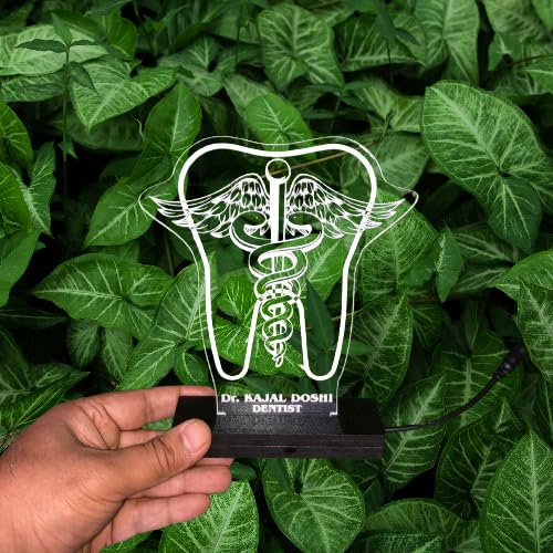 Image of DON'T JUDGE ME CUSTOMISED Doctor Lamp with Doctors Name and Design | Personalized Gift for Doctors (Warm White Color LED Light) (Dentist-1)
