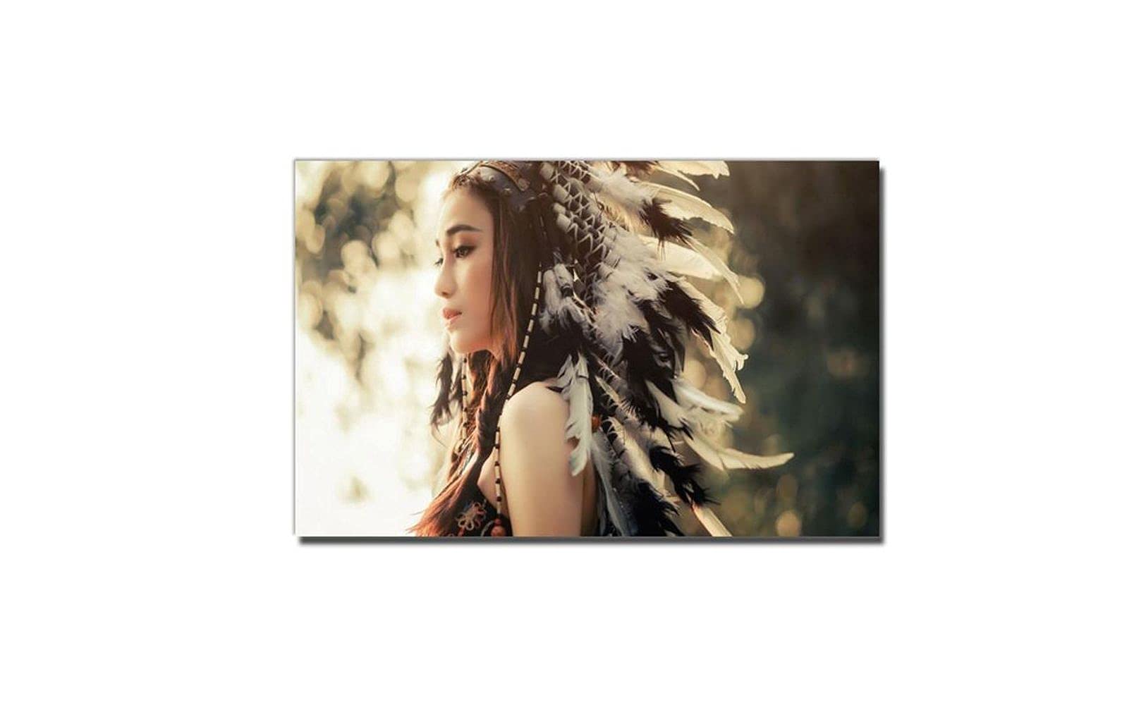 XtremeSkinsFramed Canvas - Wall Decor for Living Room, Bedroom, Office, Hotels, Drawing Room (22in X 14in) - Woman Oriental telasm