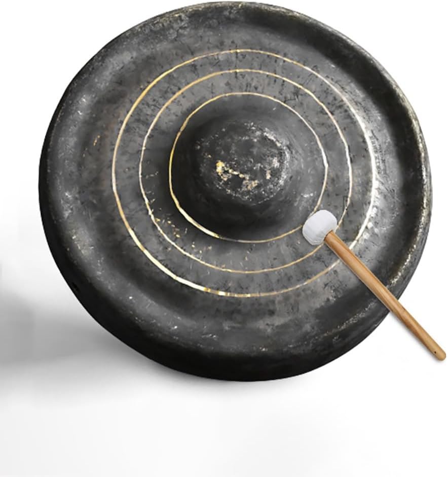 Gong Convexo Gong Chino, latón Gong Chino Instrumento de percusión Tradicional Grande, Gong para meditación de Yoga ＆ curación del Sonido, con Cuerda Libre ＆ Martillo, 30 cm/11.8 Pulgadas