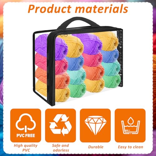 Image of YEXEXINM 10 Pack Clear Yarn Storage Bags, Clear Yarn Storage Organizer with Zippers for Knitting, Crochet, Clothing, Toys, Decor Items