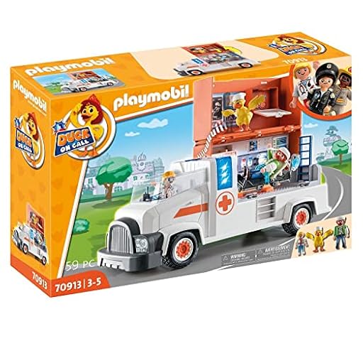 PLAYMOBIL Duck ON Call 70913 Camión Ambulancia con estación, Luz y Sonido, Juguete para niños a Partir de 3 años | Ya disponible en tu tienda friki favorita! En mundofriki.es!