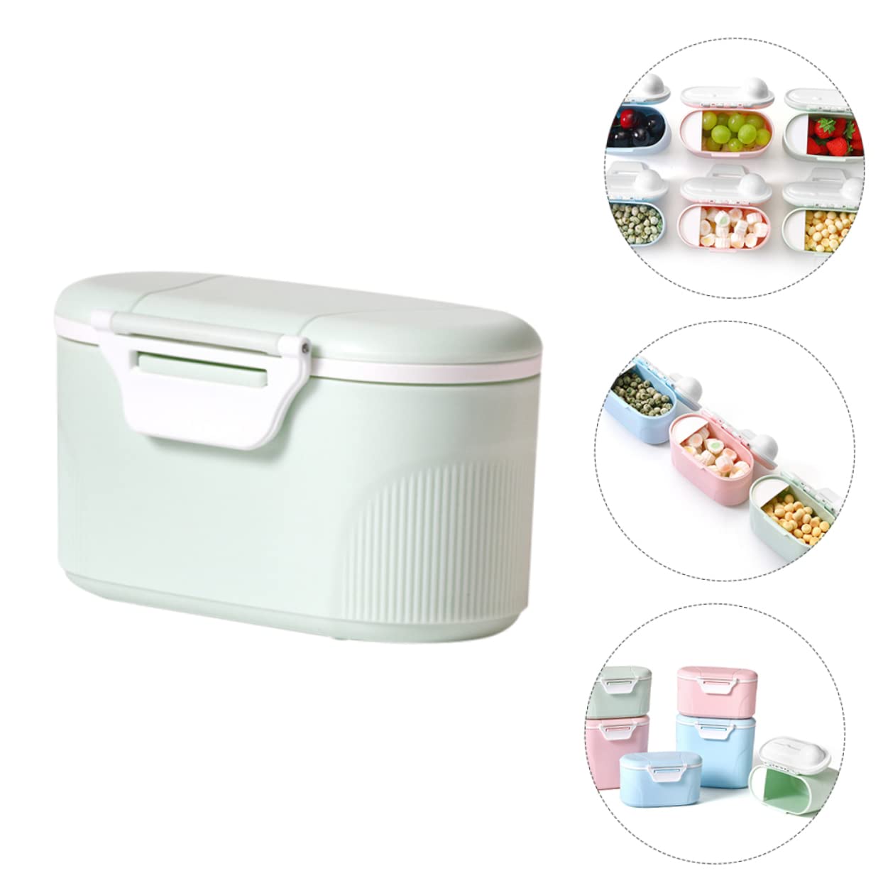 SHOWERORO Portable Baby Milk Powder Dispenser Container Airtight Travel Food Holder for Infants Sealed Milk Powder Box Lid for-The-Go Use