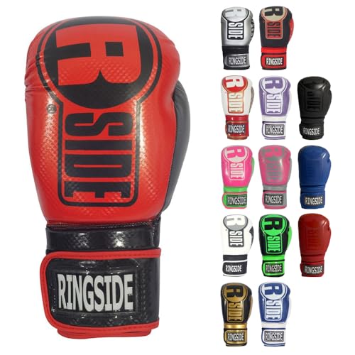 Ringside Apex Bag Gloves, IMF-Tech Boxing Gloves with Secure Wrist Support, Synthetic Boxing Gloves for Men and Women, Red and Black, S/M