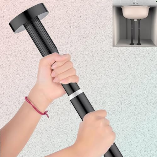 Supports d'évier à main en acier inoxydable noir avec tringle réglable télescopique