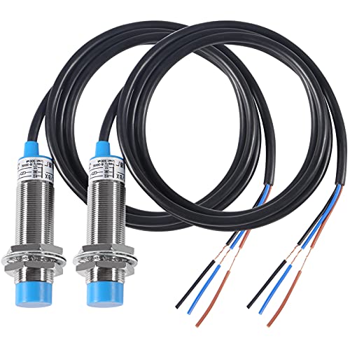 2 Stück LJ18A3-8-Z/BX NPN NO Induktiver Näherungssensor Schalter Detektor 8 mm Erfassungsabstand DC 6-36 V M18 Annäherungsschalter 300 mA 3-Draht LJ18A3-8-Z/BX für 3D-Drucker-Sondenbettnivellierung Cover