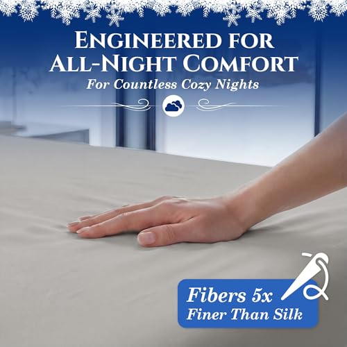 SLEEPHORIA Cooling Fitted Sheet Full Size - 1 PC BreezeWeave Cooling Sheets for Hot Sleepers & Cool Rest w/ 16 in Deep Pocket - Corner Straps, Cloud Soft, Ultra Durable - 52 x 72 in (Light Grey) — view 4
