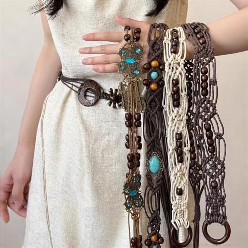 Beaded Butterfly Waist Chain-Handwoven Braided Belt For Women,Unique Body Jewelry For Dresses& Skirts2