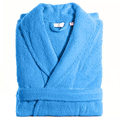 ALbornoz unisex de algodón egipcio de 500 g/m² con capucha para hombre, Azul Real (Chal Collar), 3XL grande