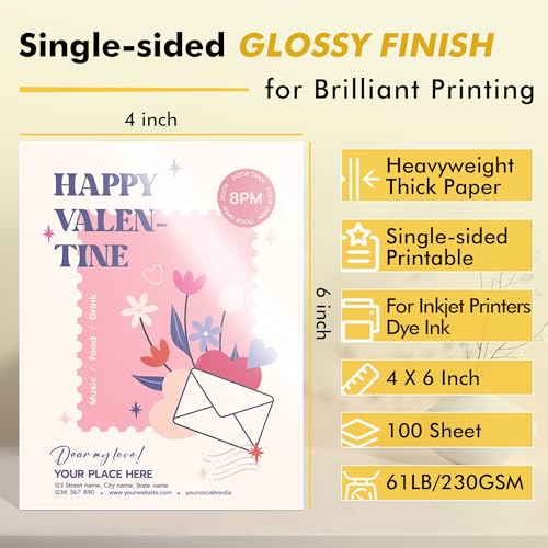 Image of Koala Heavyweight Photo Paper High Glossy 4x6 Inches for Inkjet Printing 100 Sheets 61LB