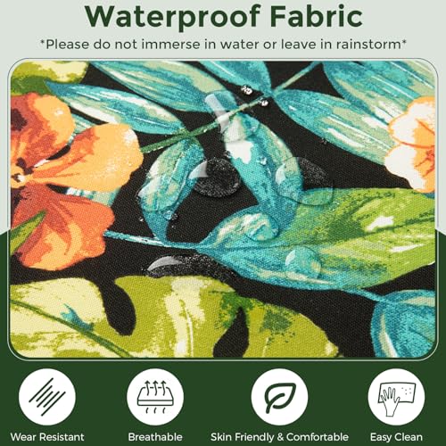 In4 Care Chair Cushions 17 Inchx16 Inchx2 Inch With Ties For Dining Chair,2 Pack,Chair Pads With U Shaped Outdoor/Indoor Waterproof Foam Seat Cushion For Kitchen Dinning Garden Office Patio-Tropical Green Leaves thumb #3