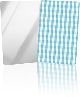 OComster Easter Lattice Checkered Compact Mirror Bulk 2 Pack Card Mirror, Spring Buffalo Plaid Small Compact Mirror for Purse, Rectangular Handheld Pocket Makeup Mirror