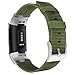 MoKo Bracelet Compatible avec Fitbit Charge 3 / Charge 4, Bracelet de Rechange Ajustable en Nylon Tissé avec Raccord Bracelet de Remise en Forme avec Rythme Cardiaque - Vert Armée
