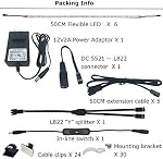 Litever Under Cabinet Light, 6 PCS 20 Inches Flexible LED Strips with Power Adapter, 24W,1800 Lumen, Daylight 5000K. Suitable for Kitchen Cabinets, Counters, Under Shelf, Closets (6-Strip-5000K)