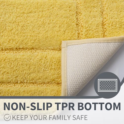 GRANNY SAYS Bath Mat 40 x 60 cm, Pack of 1 Bath Rug for Bathroom, Non-Slip Super Absorbent Bath Mats for Bathroom Floor, Extra Soft Bathmat Mat Decorative, Microfiber Fluffy Bath Rug Washable, Yellow - Image 3