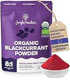Jungle Powders Black Currant Powder Organic 5 Ounce Bag, Freeze Dried Currants Fruit Black Current Tea Juice, Blackcurrant Extract for Smoothies, Baking, Flavoring and Smoothies