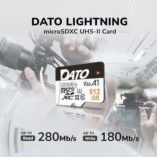 DATO Tarjeta microSD Lightning de 128 GB, UHS-II, A1, C10, U3, V60, Full HD, 4K, tarjeta de memoria microSDXC de hasta 280/180 MB/s, para teléfonos, cámaras, dispositivos portátiles de juegos - imagen 3