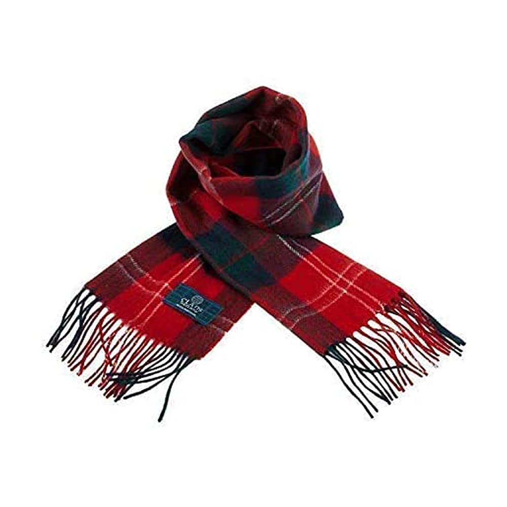 Clans Of Scotland Unisex Chisholm - 100% Pure Lambswool Scottish Clan Tartan Scarf - 100% Wool - Pure Wool Tartan Scarf - In Various Tartans - Perfect For Men And Women - 12X60 Inches