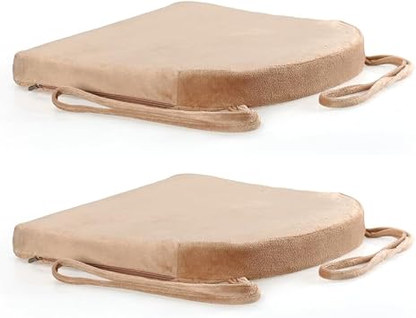 Augld 14 Metal Chair Cushion 2PC Memory Foam Small Seat Cushion Beige