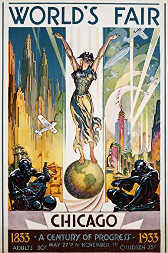 chicago world fair poster - SAVA 200214 1933 Chicago Worlds Fair Decor Wall 36x24 Poster Print