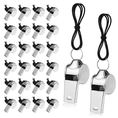 100 Silbatos de Metal con Cordón para Deportes miniatura 1