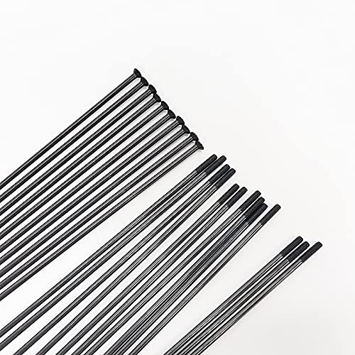 Fahrradspeichen Fahrrad-Speichen DT 2,0 Runde Spokes J-Bend/gerade Pull-Kopf Fahrrad-Speichen-Schwarz-Fahrrad Spokes mit Kupfer Cap Fahrrad Speichen (Color : Straight 32 PCS)