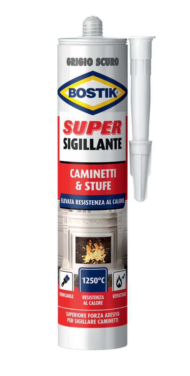 Bostik Super Sigillante Caminetti Stufe resistente alle alte temperature 1250°C cartuccia 530gr