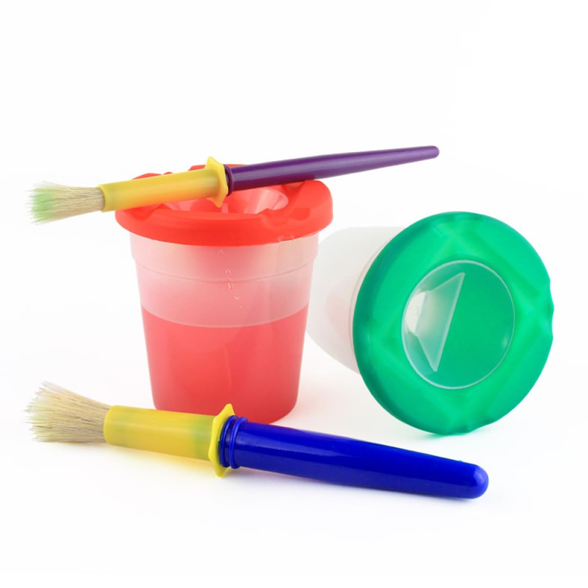 BESPORTBLE 5Set DIY Pigment Color Cup for Fall Graffiti Tool Washable Paint Brush Holder Random Color Painting Kit for Young Artists Spill Design for Mess