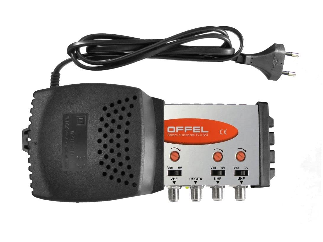 Kit Offel antenna digitale terrestre DVBT 5G HD 2 UHF + VHF + centralino Made in Italy