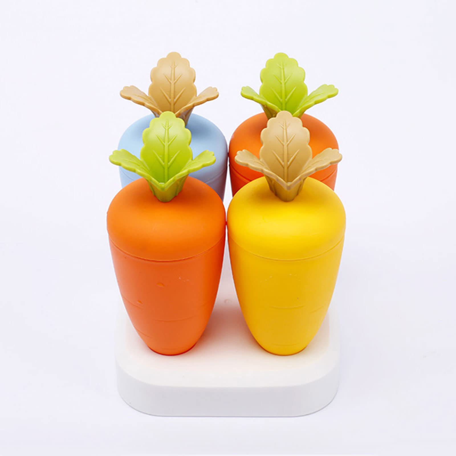 Homemade Popsicles Mold For Kids For Creative Carrot Shape With Drip-Guards Holder Teething Mold For Toddl