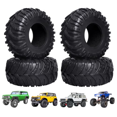 HobbyPark 2.2 Mud Tires Crawler Tyres fit 2.2 Beadlock Wheels for Traxxas TRX4 Axial SCX10 II III Redcat Gen8 Gen7 Everest 10 Rock Crawling with Foam, 4Pcs