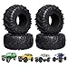 Hobbypark OD 128mm 2.2 inch Tires with Foam Inserts Beadlock Wheel Rims Tyres for 1/10 RC Rock Crawler Truck Replacement (4-Pack)