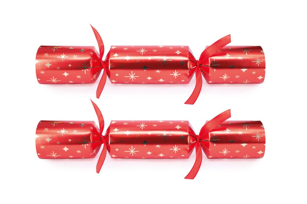 Celebration Crackers Starlight Catering Pack – 50 Bulk Pack of 11 Inch Premium Eco Friendly Christmas Crackers with Hats Jokes Trivia & Decorations