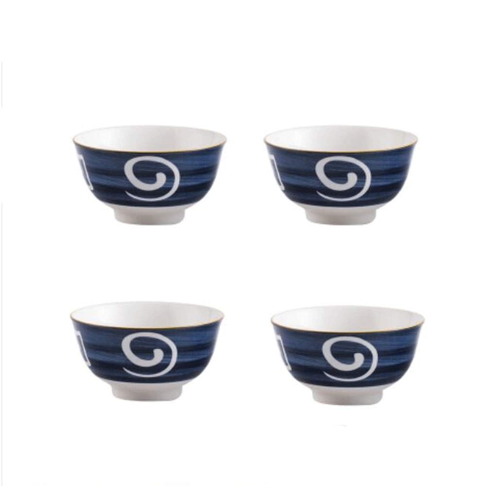 Schüssel 4 Stücke Getreideschale Haushalt Kreative Persönlichkeit Keramik Schüssel Geschirr Set Rice Bowl Leichte und dauerhafte Spülmaschine und Mikrowellenofen for 11,5 * 6,3 cm kleine Kapa