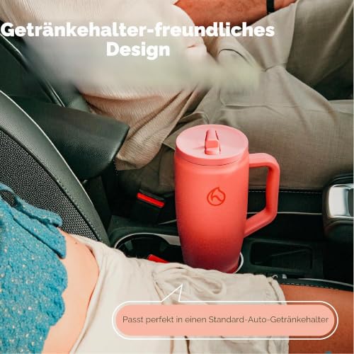 Hydracy Soulmate Thermobecher mit Henkel und Strohhalm Isoliert 1,18L – Ansicht 6